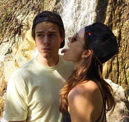 Jake Manley with his partner Jocelyn Hudon during travelling